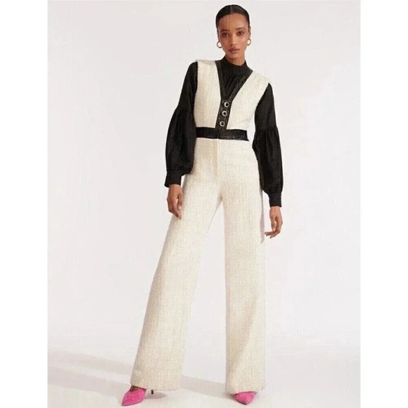 Veronica Beard Emmeline Sleeveless Tweed Jumpsuit Size 12 NWT - Picture 2 of 10